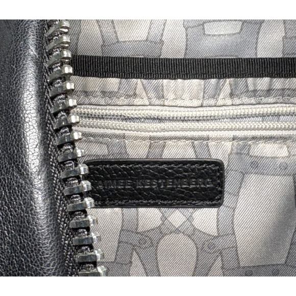 Aimee Kestenberg Tamitha Backpack Black Soft Leather Sling Bag Diamond Chic Edgy - Picture 9 of 12